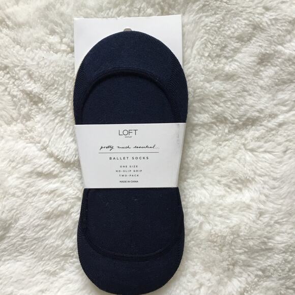 Loft Blue & Beige 2 Pairs Ballet Socks - Picture 1 of 6